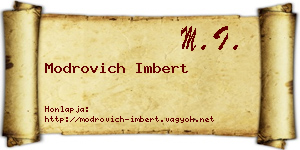 Modrovich Imbert névjegykártya